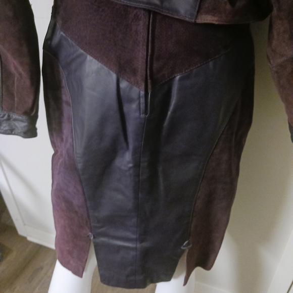 Bermans leather/suede skirt/jacket set - Picture 8 of 12